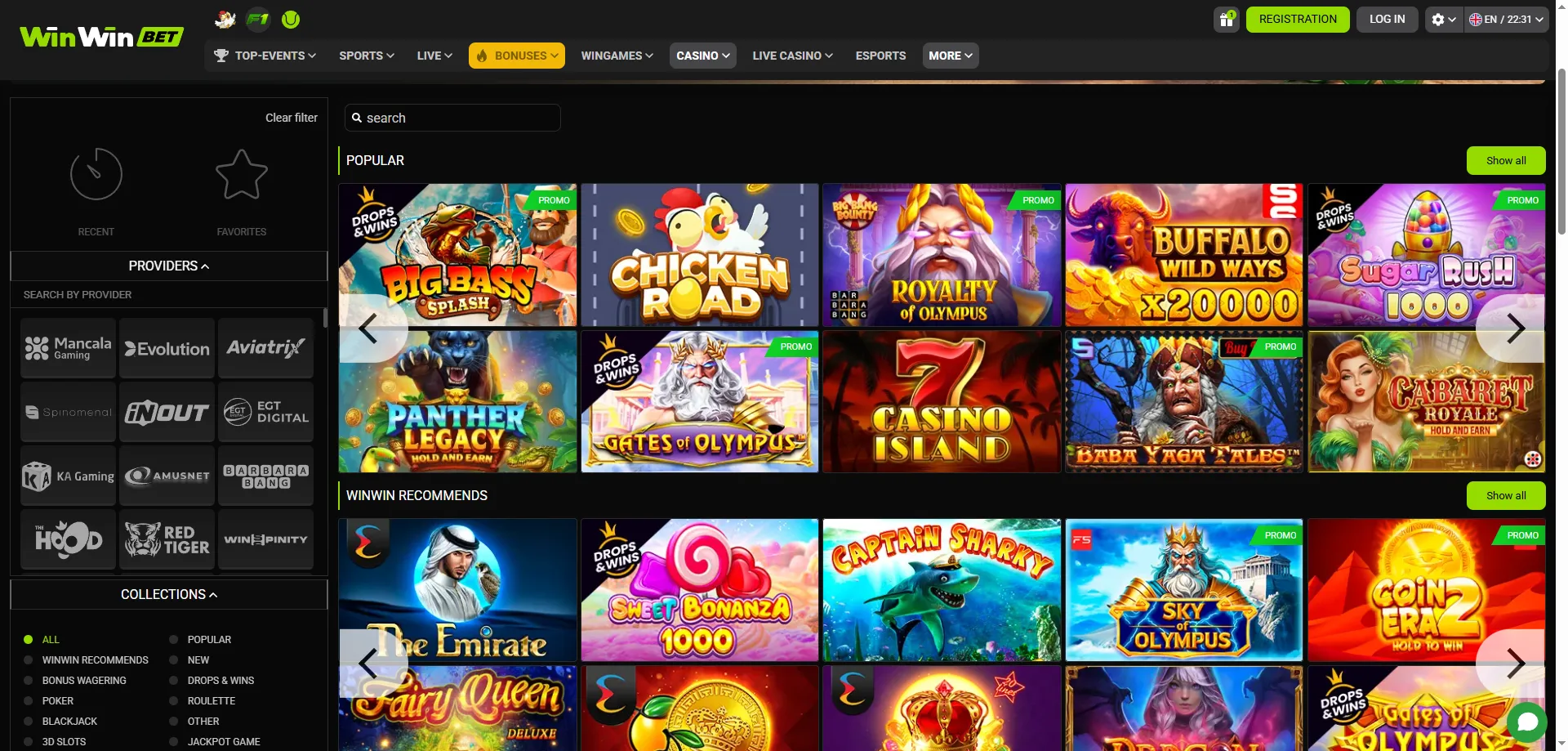 WinWin Bet Casino slots e jogos de cassino online mais de 3500 títulos